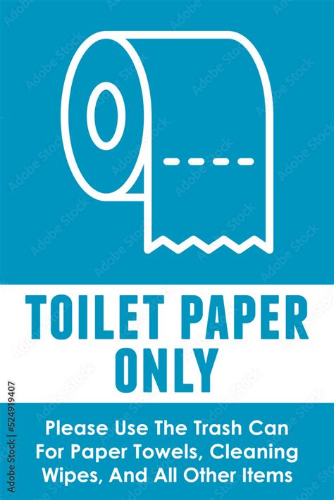 Vetor De Toilet Paper Only Sign Do Not Flush Paper Towels Cleaning