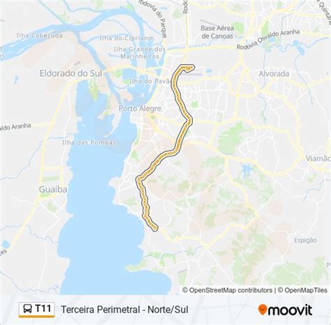 Rota da linha t11 horários paradas e mapas Terceira Perimetral