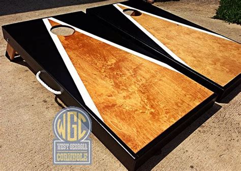 Black Half And Half Triangle Cornhole Board Set By Wgcornhole 21500