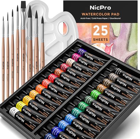 buy nicpro watercolor paint kit professional painting supplies set