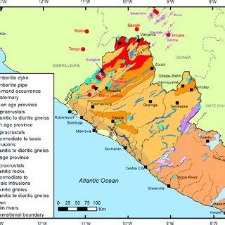 The Distribution Of The Principal Diamond Occurrences In Liberia And