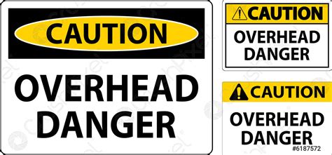 Symbol Caution Sign Overhead Danger Stock Vector 6187572 Crushpixel