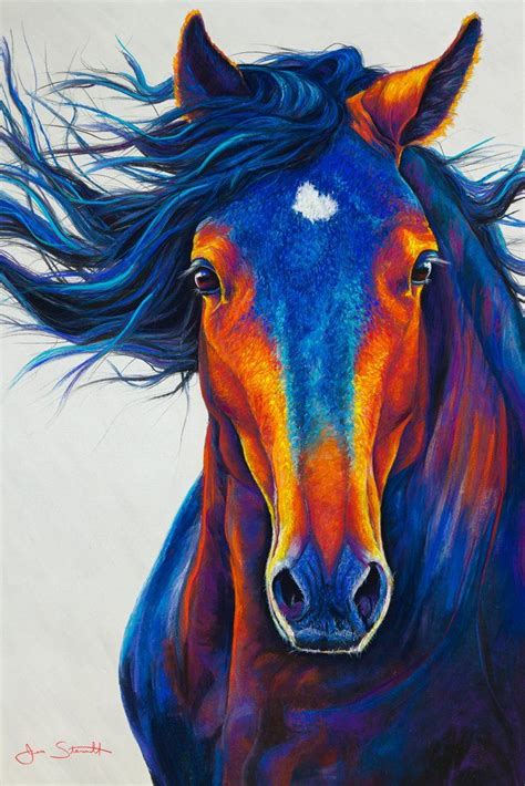 Wild Horse In Soft Pastel Horse Art Print Horse Art Horse Painting