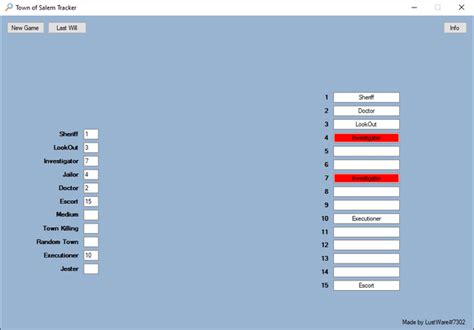 Town of Salem Role Tracker Tool : r/TownofSalemgame