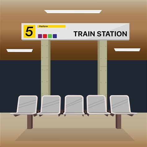 Train station platform seat 36340927 Vector Art at Vecteezy