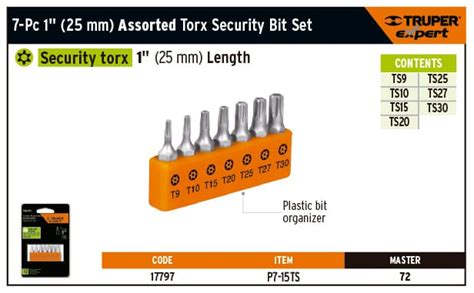 Truper 17797 1 Insert Bit Torx With Lock Set 7 Pcs Sale Reviews