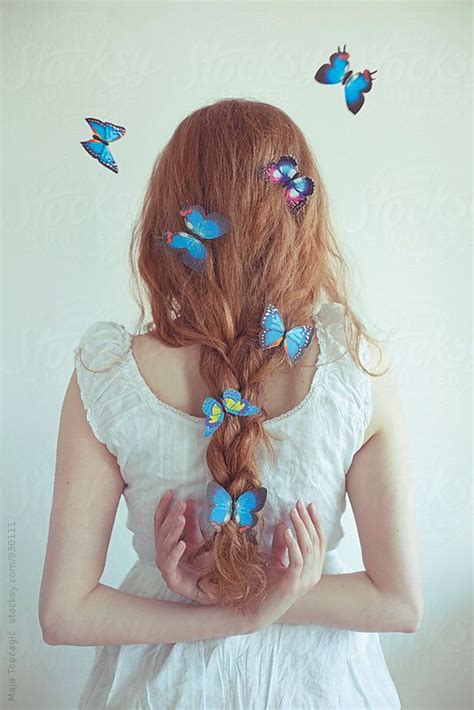 Portrait Of A Beautiful Redhead With Freckles By Maja Topčagić Butterfly Hair Butterfly Hair