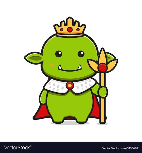 King goblin mascot cartoon icon Royalty Free Vector Image