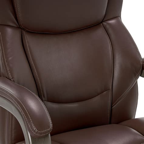 Best Buy La Z Boy Delano Big And Tall Bonded Leather Executive Chair Chocolate Browngray Wood