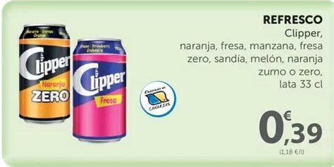 Oferta Refresco Clipper Naranja Fresa Manzana Fresa Zero Sandía