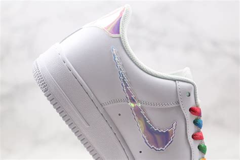 Nike Air Force Iridescent Pixel Swoosh In White Cv