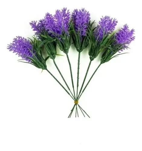 Kit Galhos De Flor Lavanda Artificial Toque Real Decora O