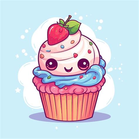 Premium Photo Cute Cupcake Cartoon Cupcake Cartoon Illustration