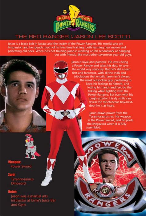 The Red Ranger: Jason Lee Scott | Power rangers, Power rangers poster ...