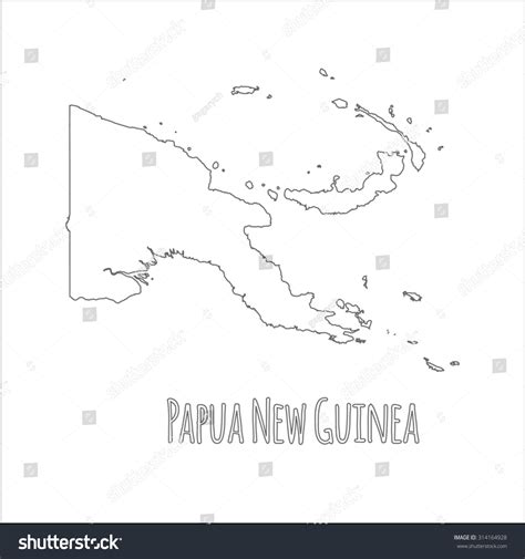 Outline Vector Map Papua New Guinea Stock Vector Royalty Free