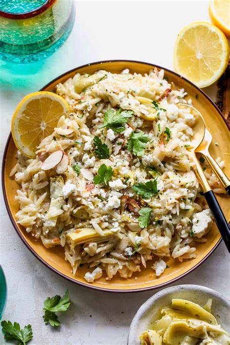 Easy Lemon Artichoke Orzo Salad Dishing Out Health