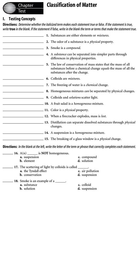 Classification Of Matter Worksheet – Pro Worksheet