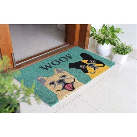 Rugsmith Gray Machine Tufted Woof Dog Coir Doormat 18 X 30 18 X