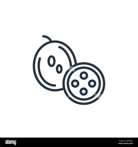 Passion Fruit Outline Vector Icon Thin Line Black Passion Fruit Icon