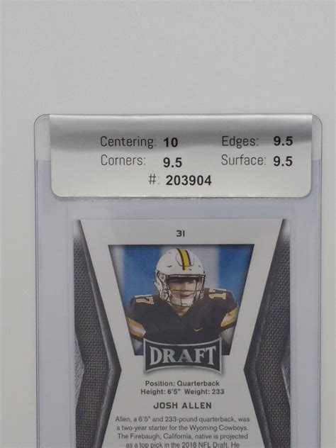 Leaf Draft Gold Josh Allen Rookie Rc Raw Review Graded Gsc