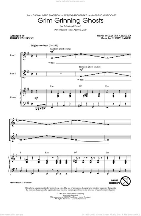 Grim Grinning Ghosts Sheet Music For Choir Part Pdf