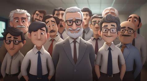 Premium Ai Image A Cartoon Character Stands In A Crowd With A Man In