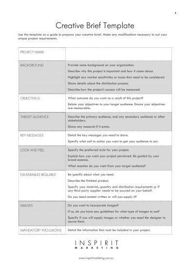 Design Brief Examples Template Format How To Make Pdf