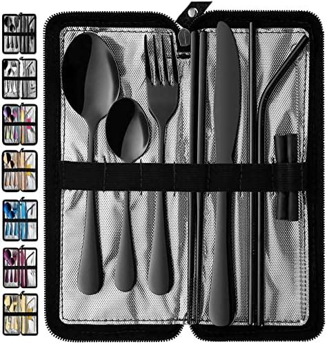 Amazon Fiwarex Portable Travel Utensils With Case 18 0 Stainless