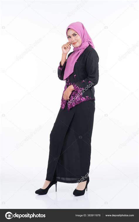 Beautiful Female Model Kebaya Hijab Modern Lifestyle Apparel Muslim