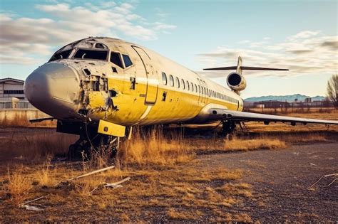 Premium AI Image | Abandoned Aircraft in the Desert Bed professional advertising photography