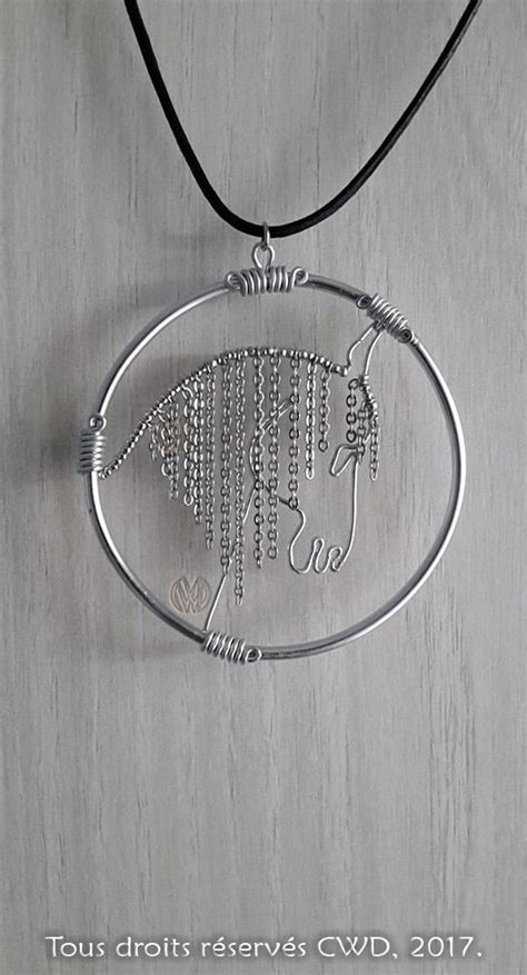 Bijoux Pendentif Cheval Têtu Réalisation Fait Main avec du