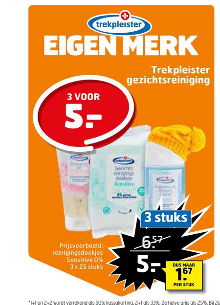 Trekpleister Huismerk Gezichtsreiniging Folder Aanbieding Bij