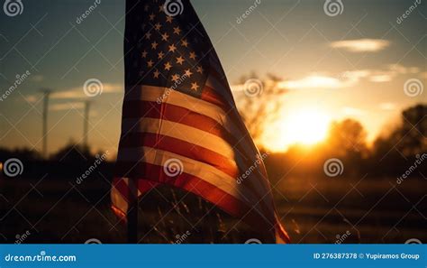 American Flag Stripes Symbolize Freedom In Nature Beauty Generated By