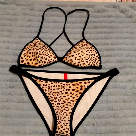 Victorias Secret Teeny Bikini Cheetah Print Gem