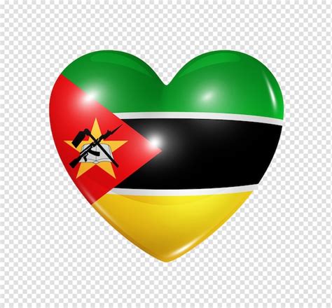 Premium PSD Love Mozambique Symbol Of A 3D Heart With Flag Design