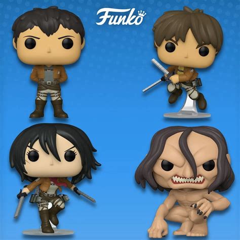 Funko Pop! Anime: Attack on Titan 4pk (B. Hoover, E. Yeager, M ...