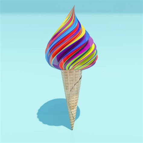 100 Rainbow Swirl Ice Cream Cone Stock Photos Pictures And Royalty Free