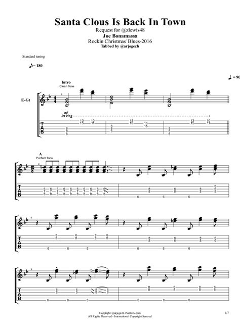 Santa Claus Is Back In Town Tab And Chords Joe Bonamassa