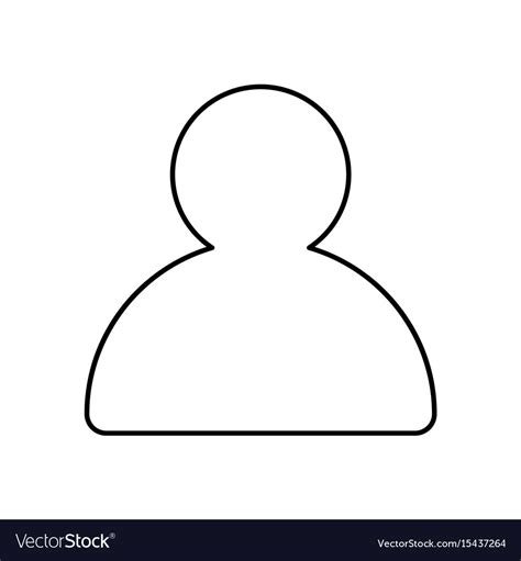 Profile outline icon isolated lined Royalty Free Vector