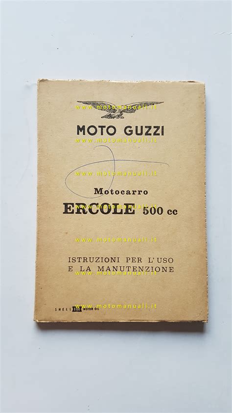 Owners Manuals Moto Guzzi Ercole 500 1959 Manuale Uso Manutenzione