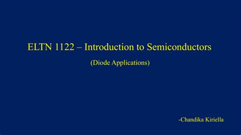 1. Diode Applications