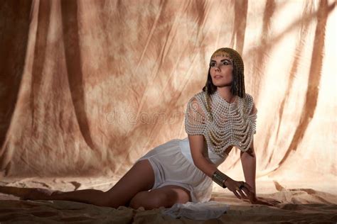 Brunette Woman In Egyptian Look And Stock Image Image Of Egyptian Historical 287387873