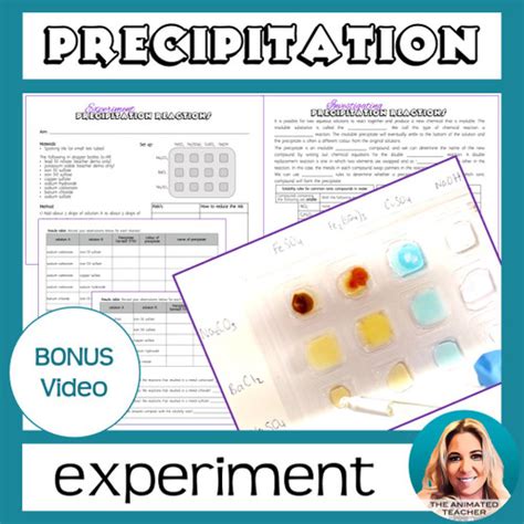 Precipitation Reactions Experiment Worksheets Library