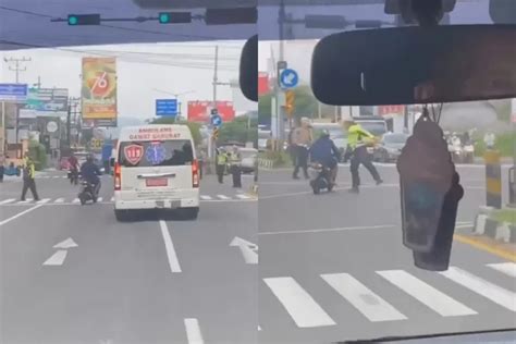 Detik Detik Pemotor Nekat Terobos Iring Iringan Presiden Jokowi Di