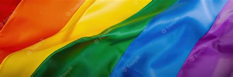 Ondeando La Bandera Del Arco Iris Como Banner O Encabezado De