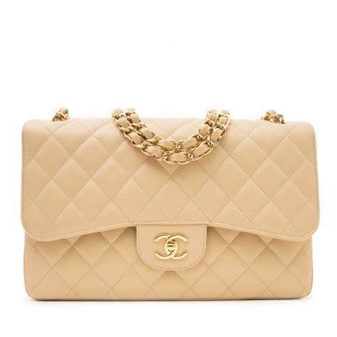 Chanel Classic Flap Bag Jumbo Nude GHW Labellov Buy And Sell Authentic Luxury