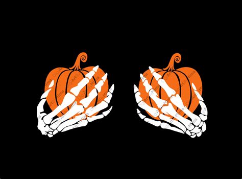 Skeleton Hands SVG Pumpkin Skeleton Svg Boob Hands Funny Halloween SVG