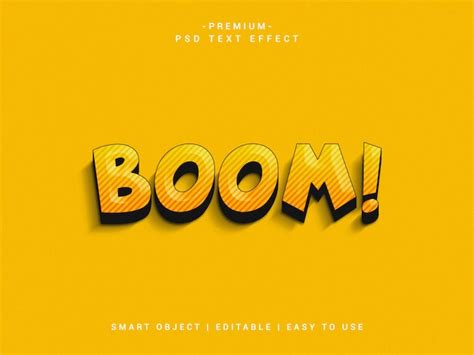 Premium PSD | Boom text effect,photoshop layer style