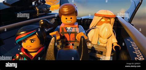 Lucy Wyldstyle Emmet Brickowski Vitruvius The Lego Movie 2014 Stock