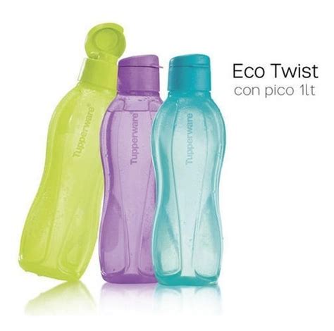 Botilito Termo Tupperware Eco Twist Litro Morado Cuotas Sin Inter S